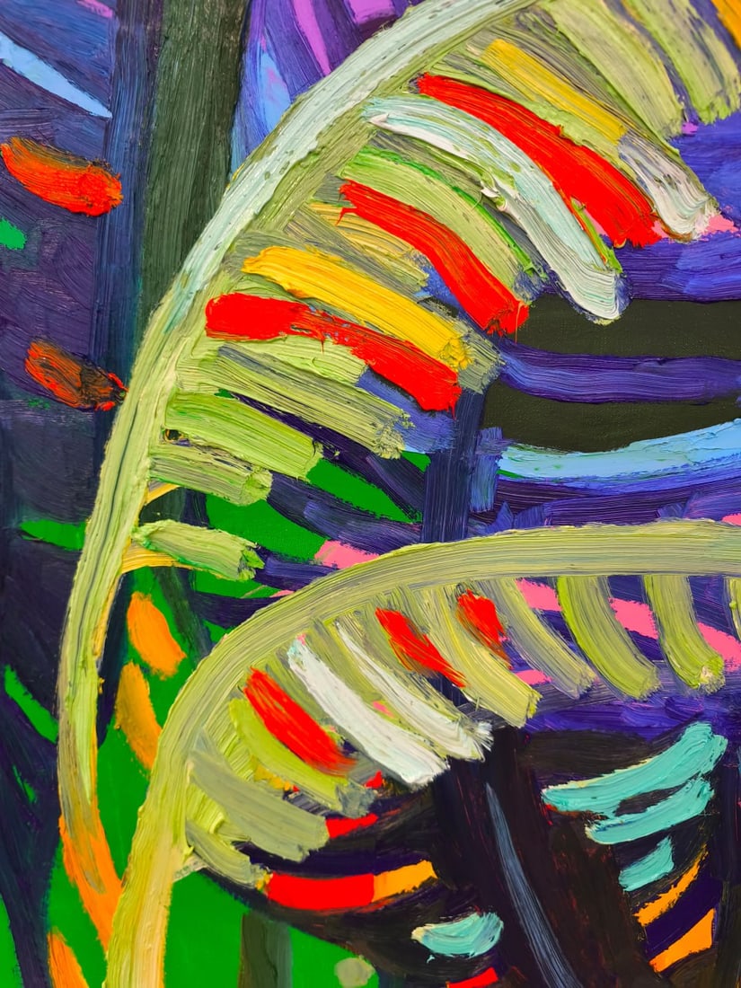 Oil painting Palm leaves Nina L - 6