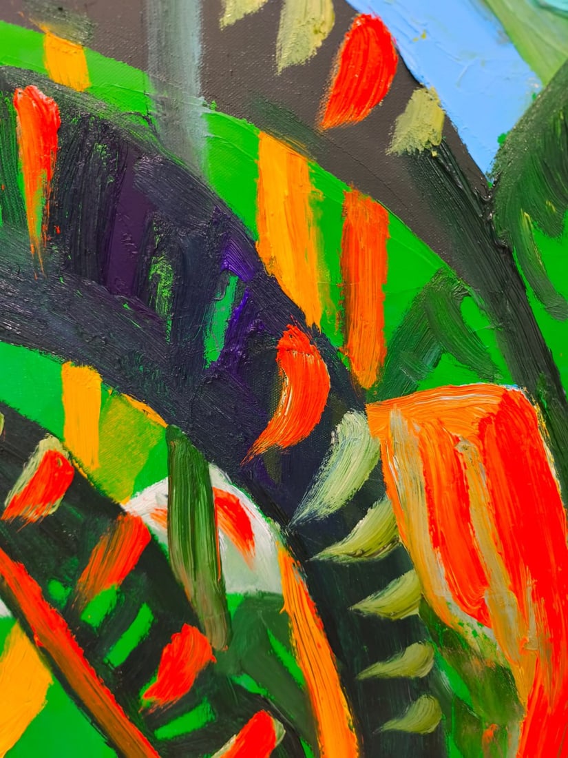 Oil painting Palm leaves Nina L - 7
