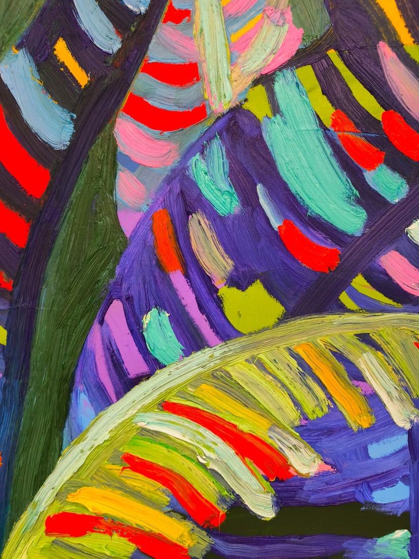 Oil painting Palm leaves Nina L - 9