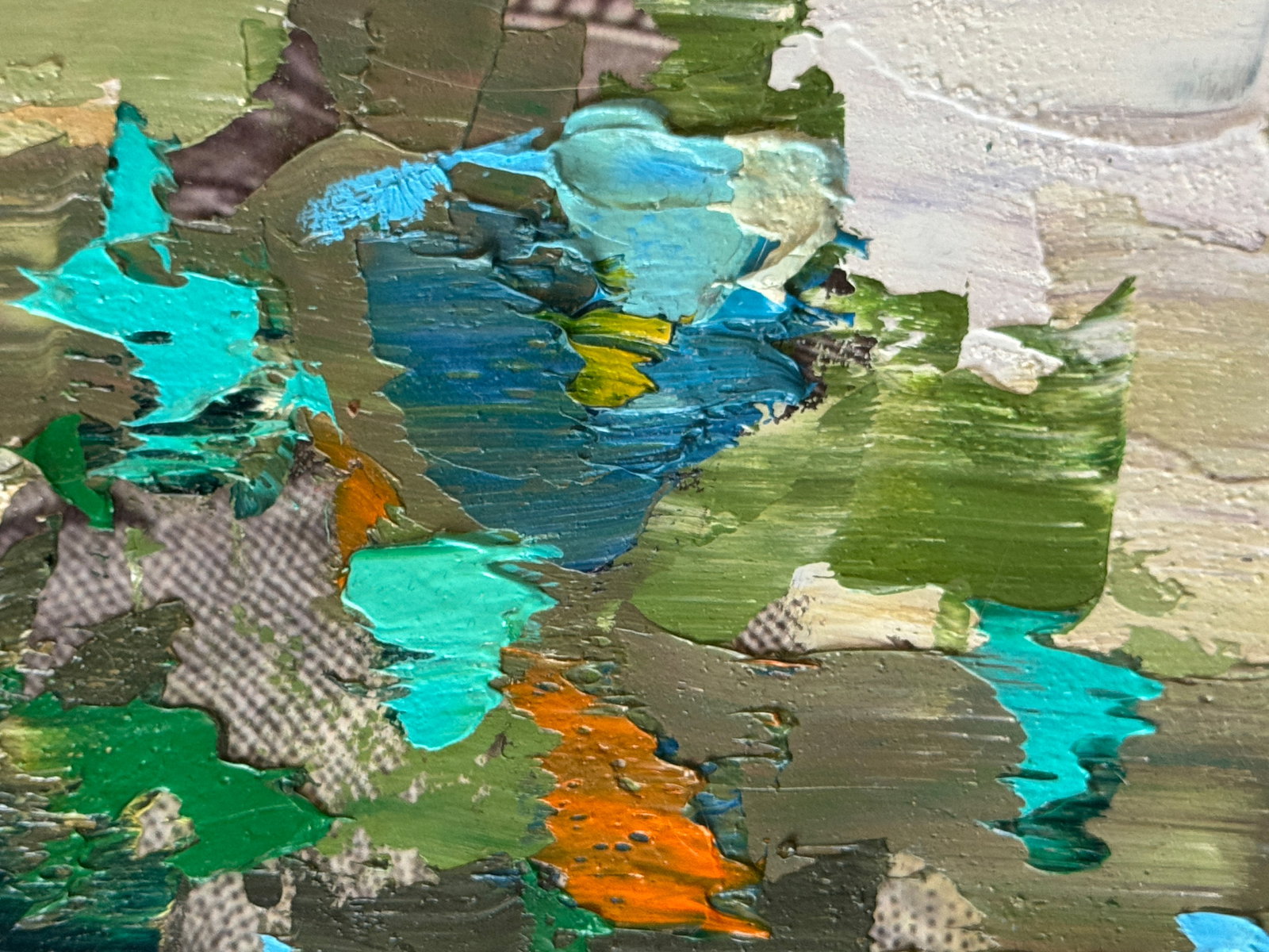 Abstract Oil painting with frame Flowers K. Leonid - 5