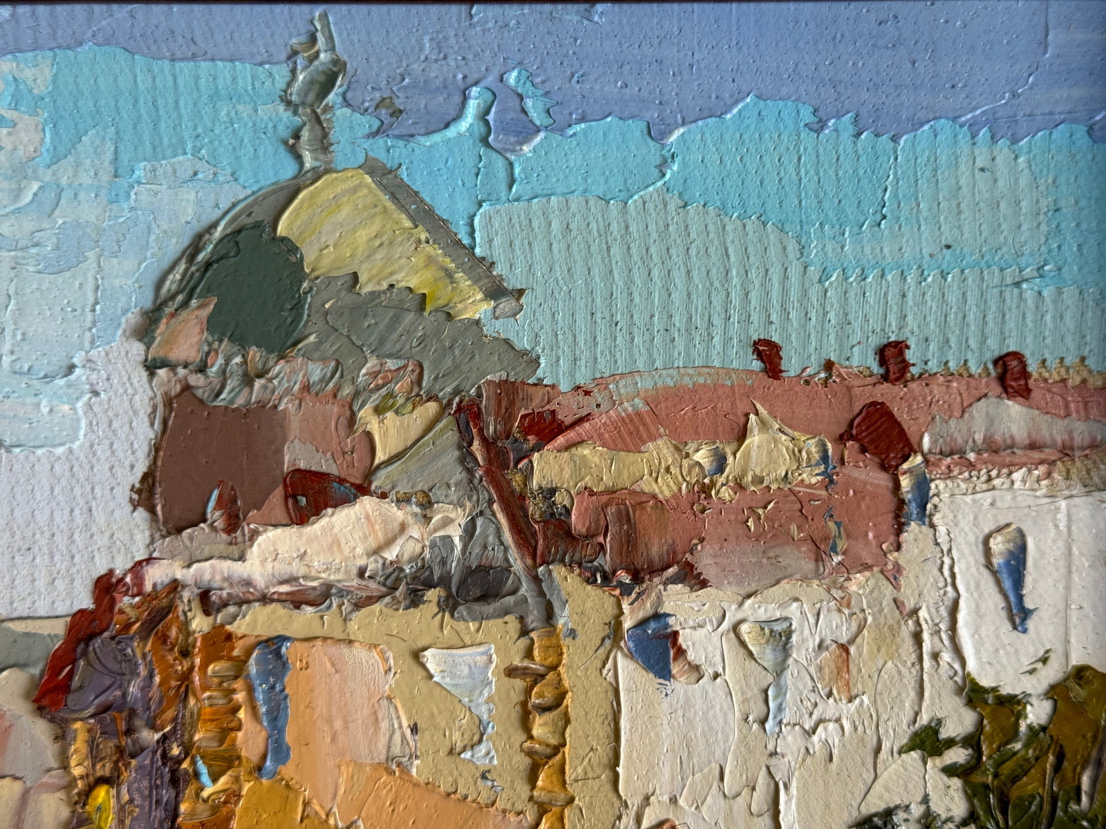 Oil painting with frame Lviv. Market K. Leonid - 5