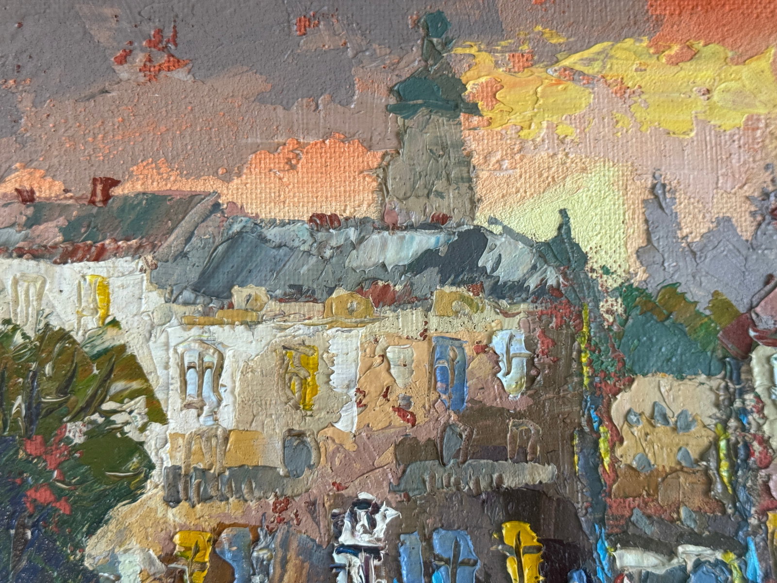 Oil painting with frame Lviv. Market K. Leonid - 3