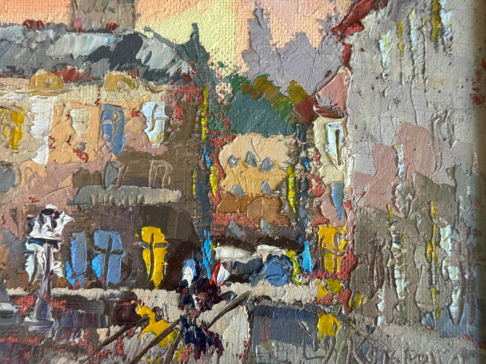 Oil painting with frame Lviv. Market K. Leonid - 4