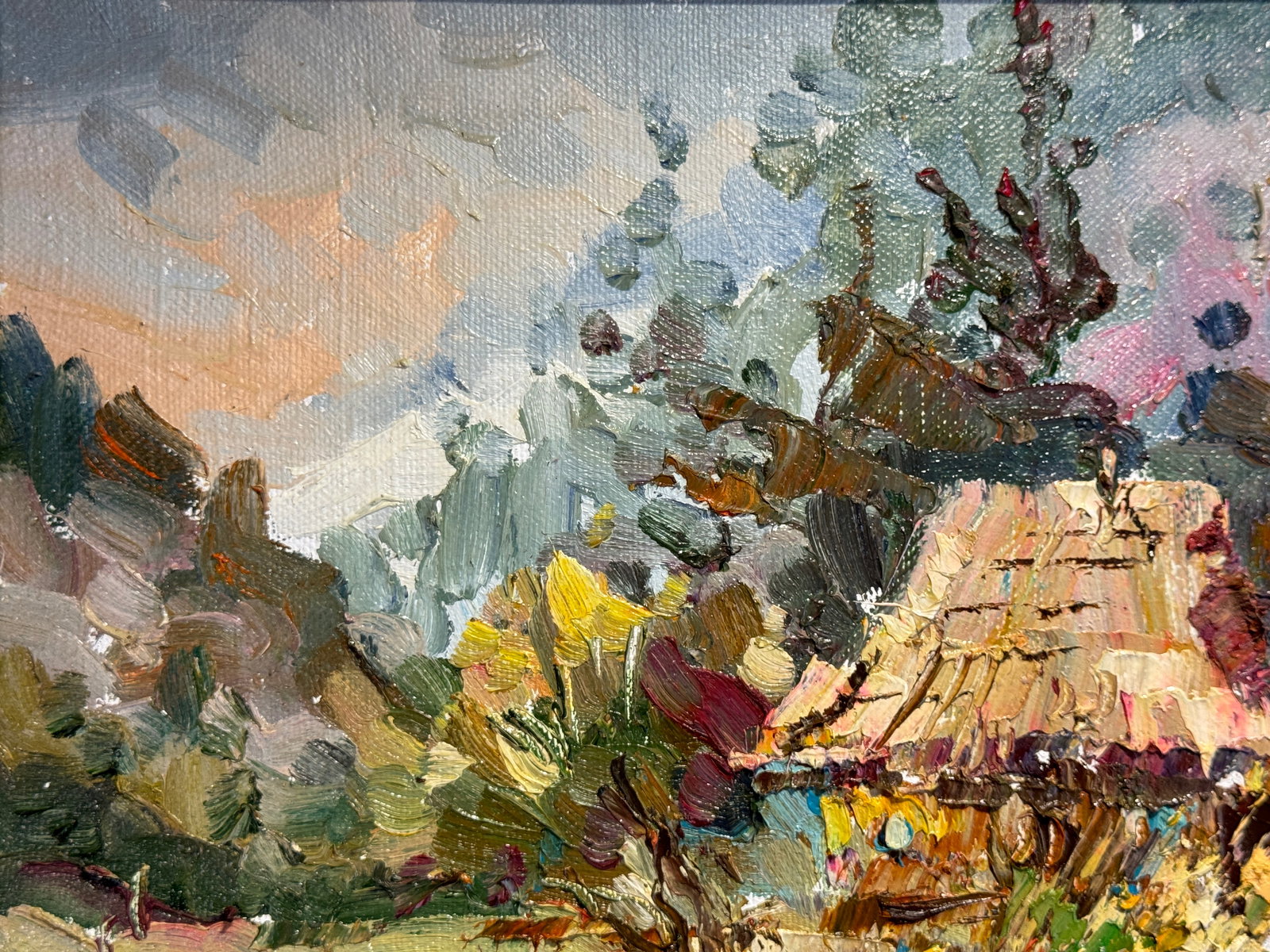 Oil painting with frame An old house K. Leonid - 2