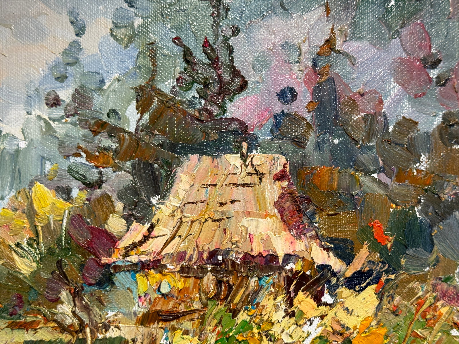 Oil painting with frame An old house K. Leonid - 3