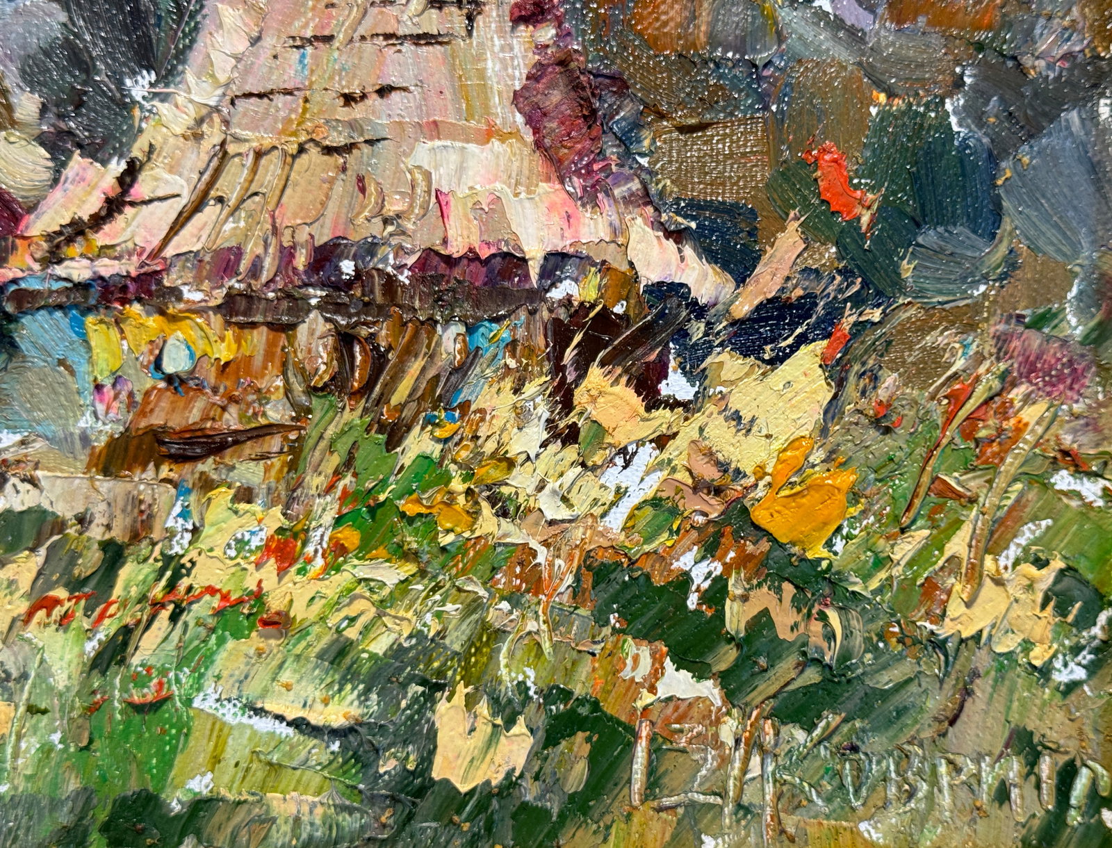 Oil painting with frame An old house K. Leonid - 4