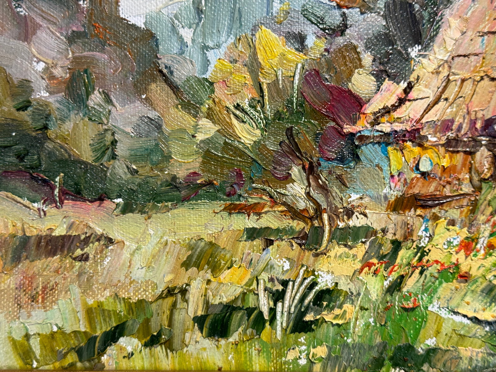 Oil painting with frame An old house K. Leonid - 5