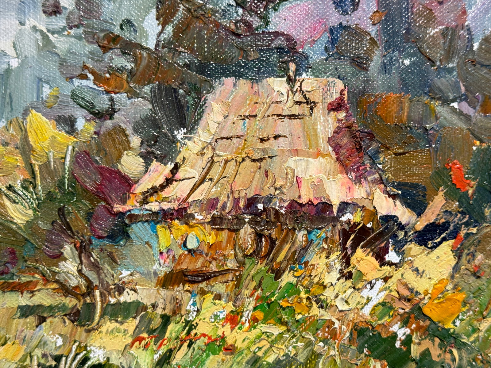 Oil painting with frame An old house K. Leonid - 6