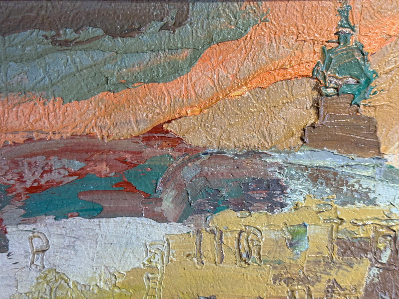 Oil painting with frame Lviv market square K. Leonid - 3