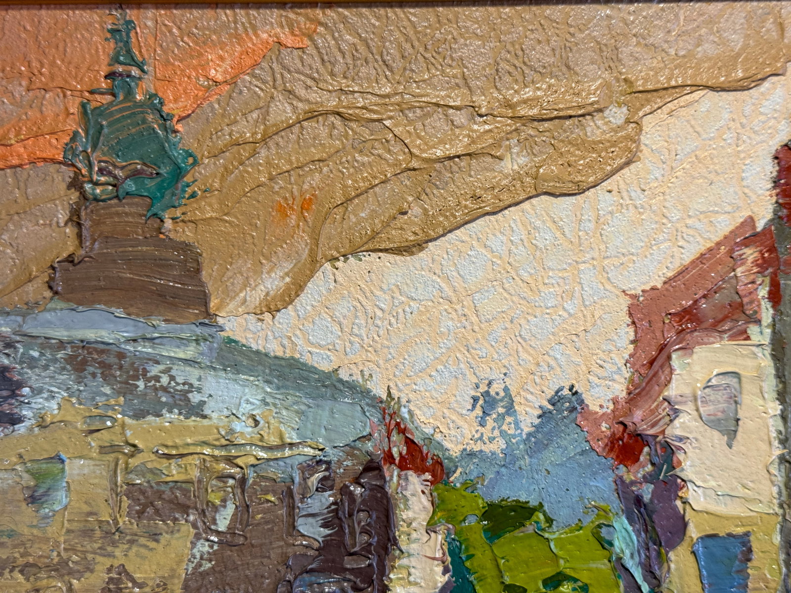 Oil painting with frame Lviv market square K. Leonid - 4