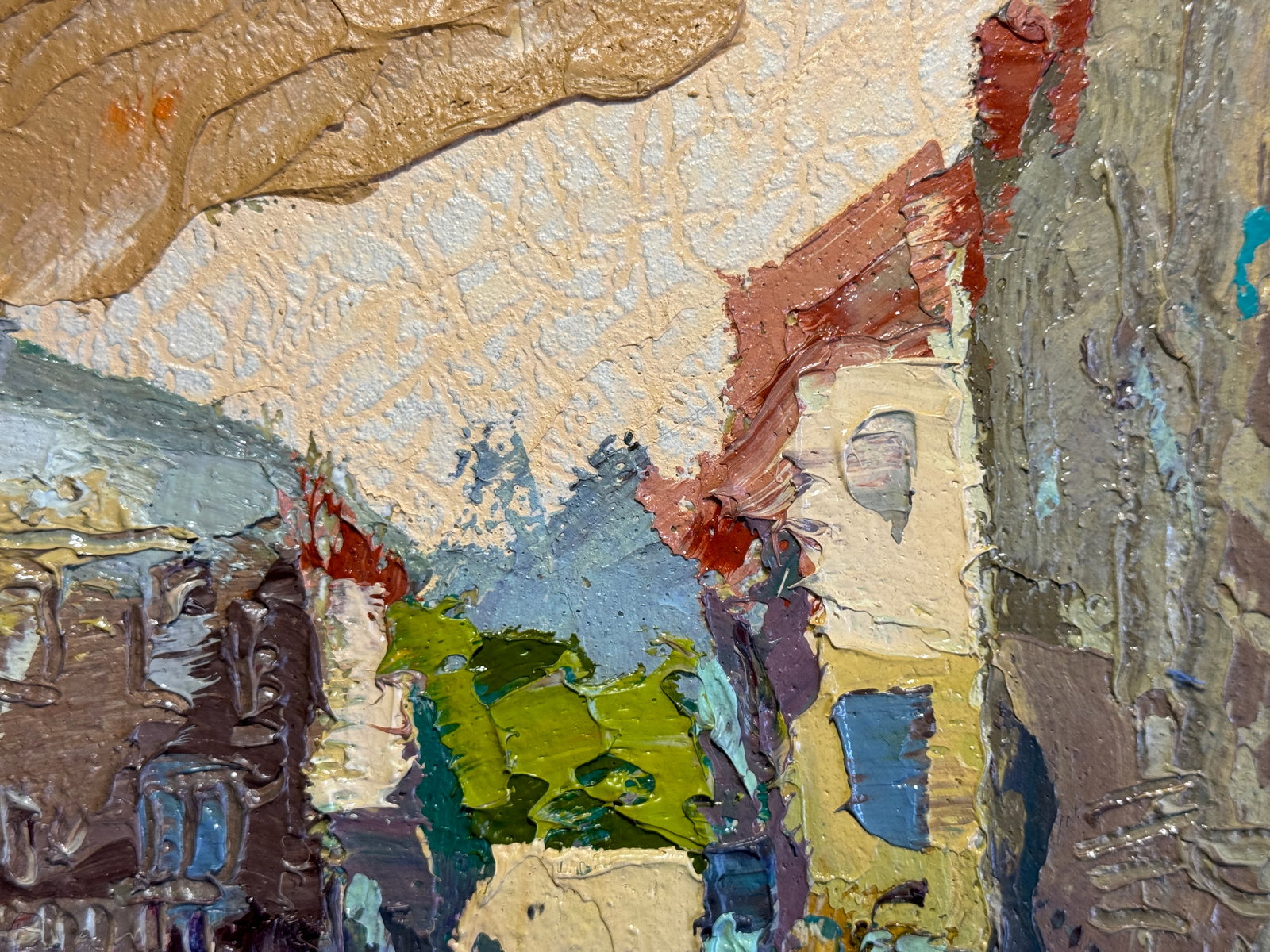 Oil painting with frame Lviv market square K. Leonid - 5