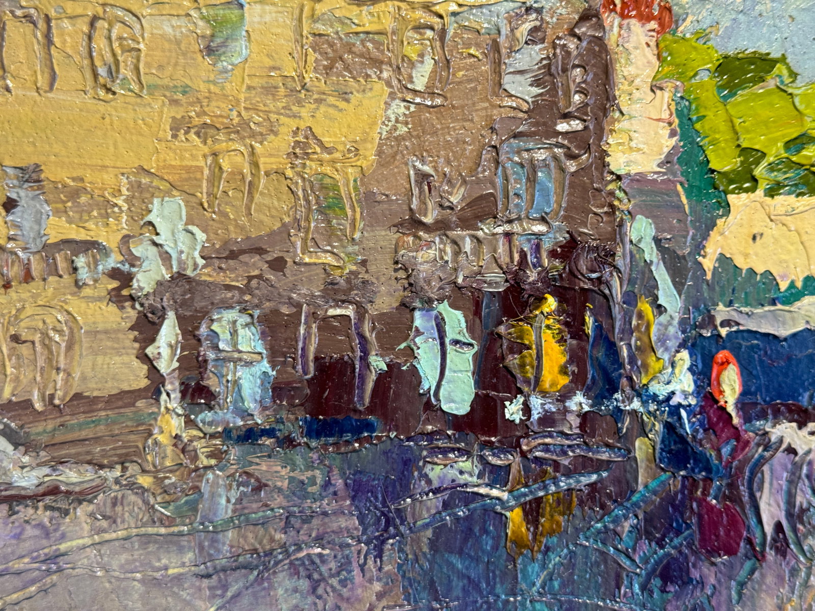 Oil painting with frame Lviv market square K. Leonid - 7