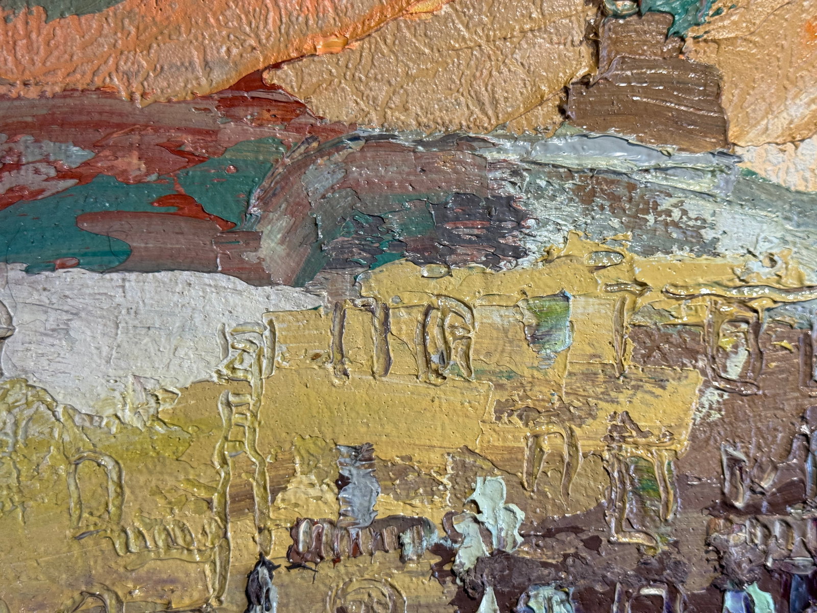 Oil painting with frame Lviv market square K. Leonid - 8