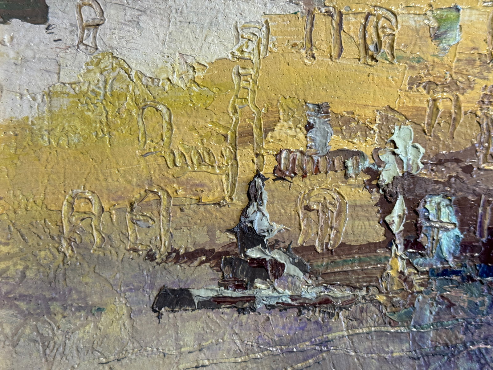 Oil painting with frame Lviv market square K. Leonid - 9