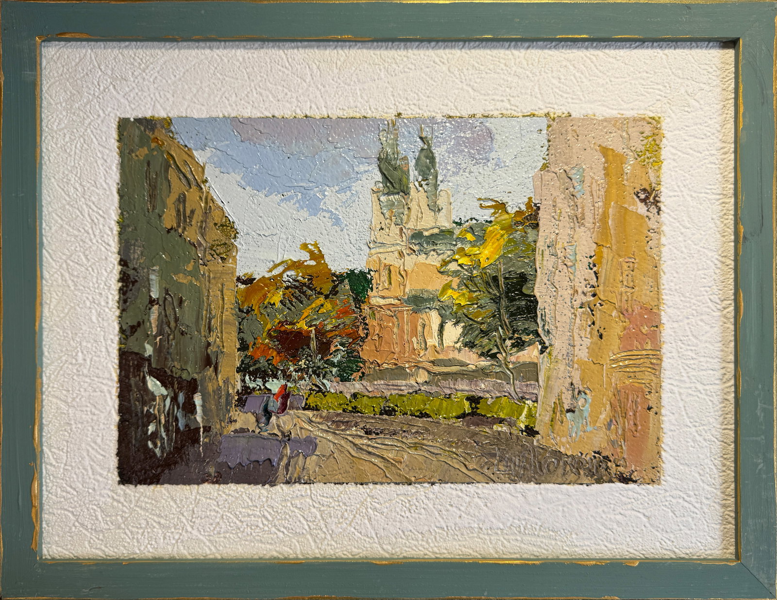 Oil painting with frame Church of St. Mary Magdalene (Lviv) K. Leonid: Title: Oil painting with frame Church of St. Mary Magdalene (Lviv) K. Leonid Description: 125KK Painter: K. Leonid Size: 30x40 cm/ 11.81x15.74 inches Components: oil, vinyl, cardboard Original
