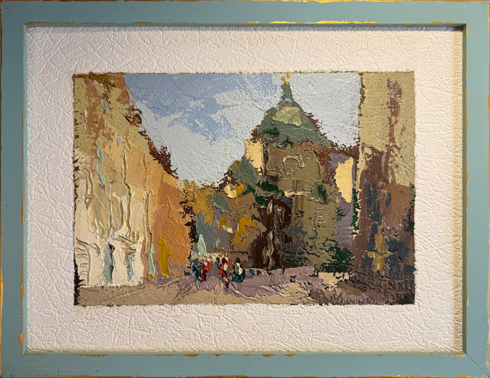 Oil painting with frame Lviv Halytska street K. Leonid: Title: Oil painting with frame Lviv Halytska street K. Leonid Description: 127KK Painter: K. Leonid Size: 30x40 cm/ 11.81x15.74 inches Components: oil, vinyl, cardboard Original painting CONDITION: ex