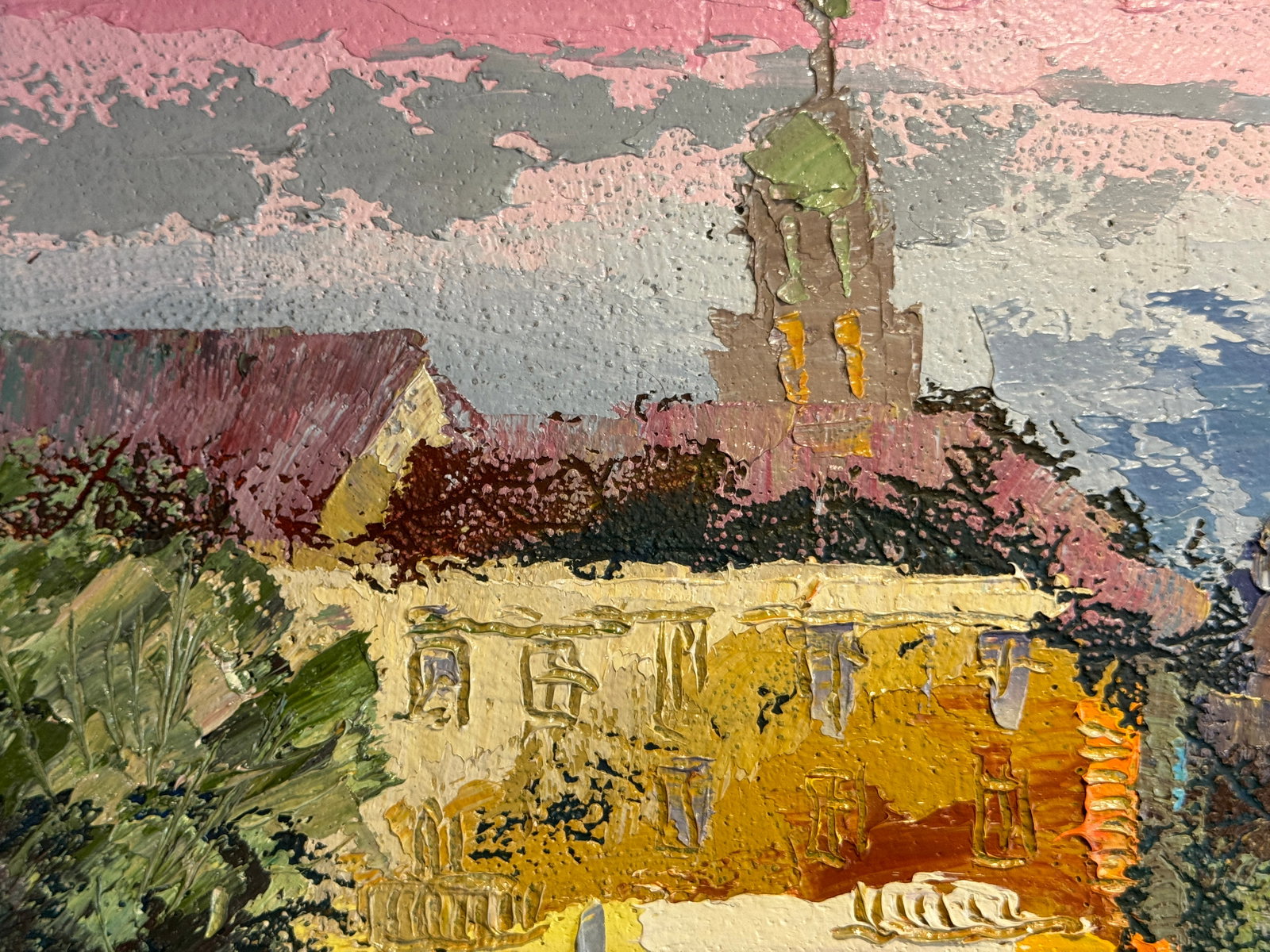 Oil painting with frame Lviv market square K. Leonid - 3