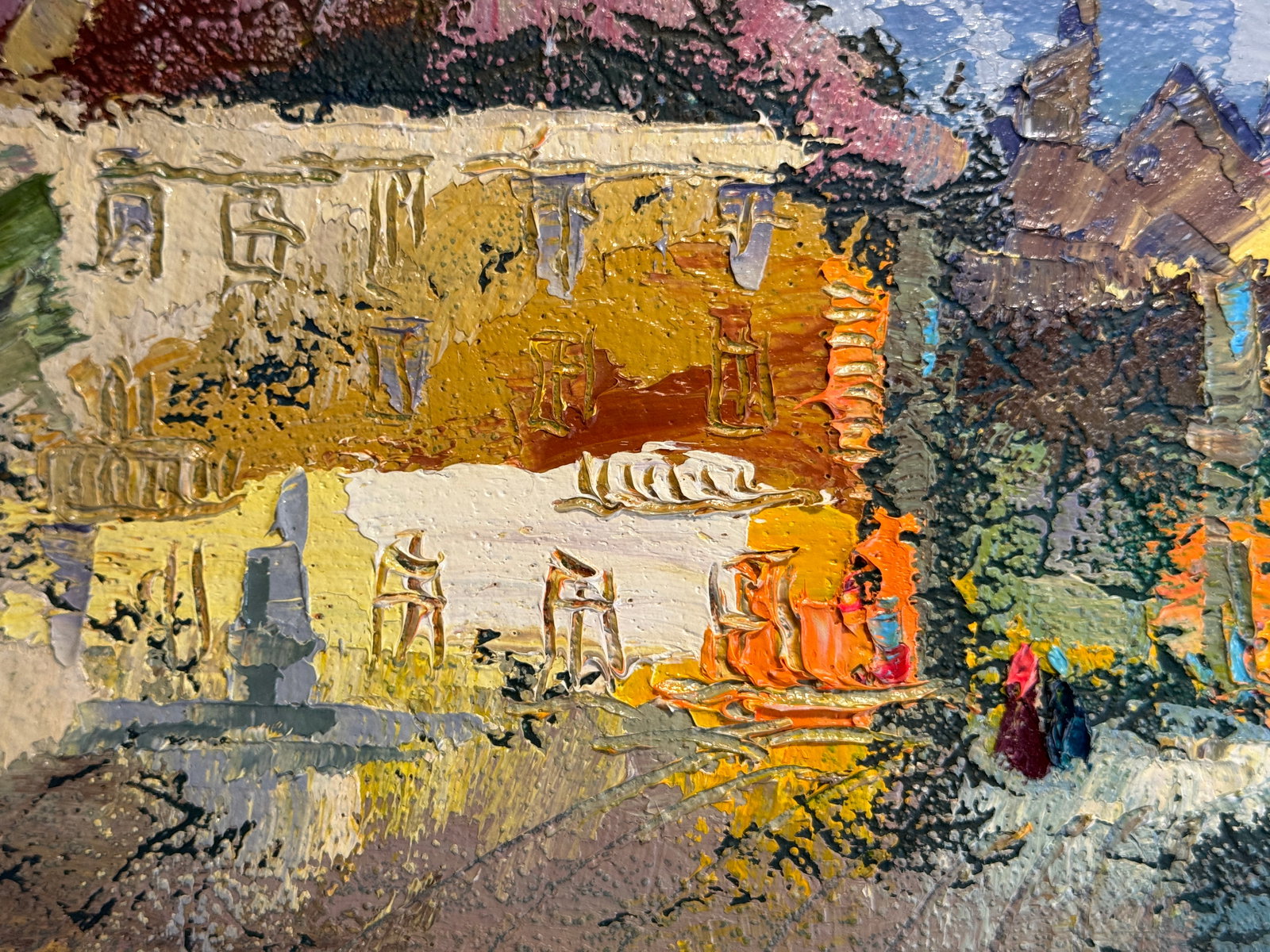 Oil painting with frame Lviv market square K. Leonid - 6