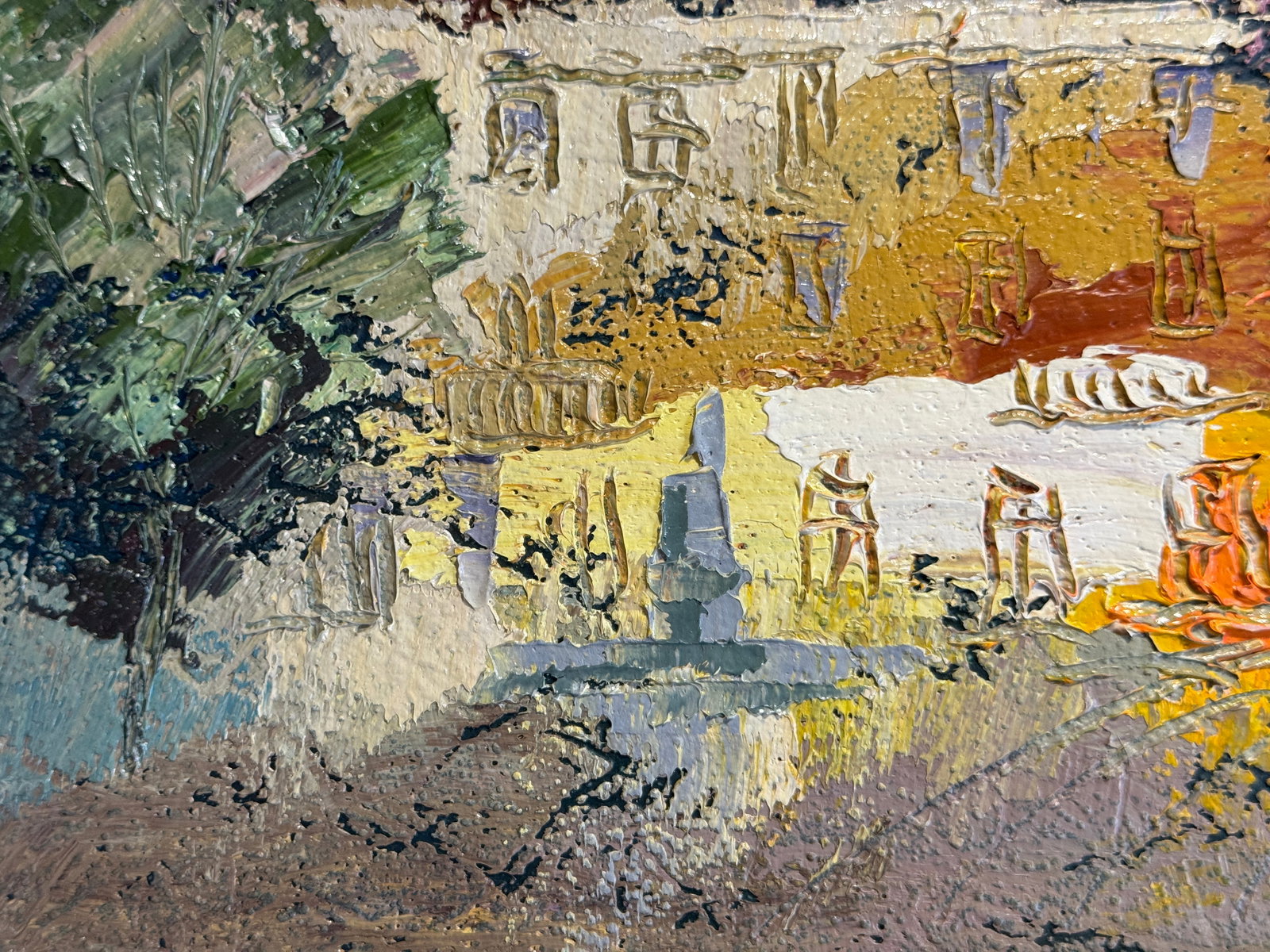 Oil painting with frame Lviv market square K. Leonid - 7