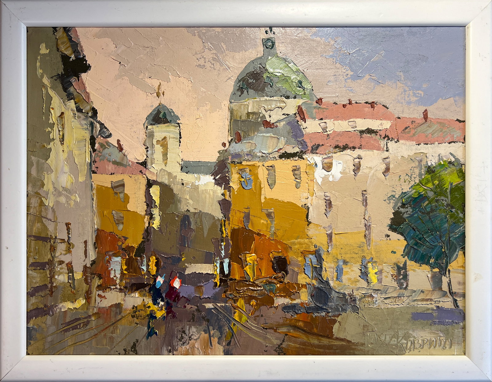 Oil painting with frame Lviv market square K. Leonid: Title: Oil painting with frame Lviv market square K. Leonid Description: 187KK Painter: K. Leonid Size: 30x40 cm/ 11.81x15.74 inches Components: oil, canvas, fiberboard Original painting 