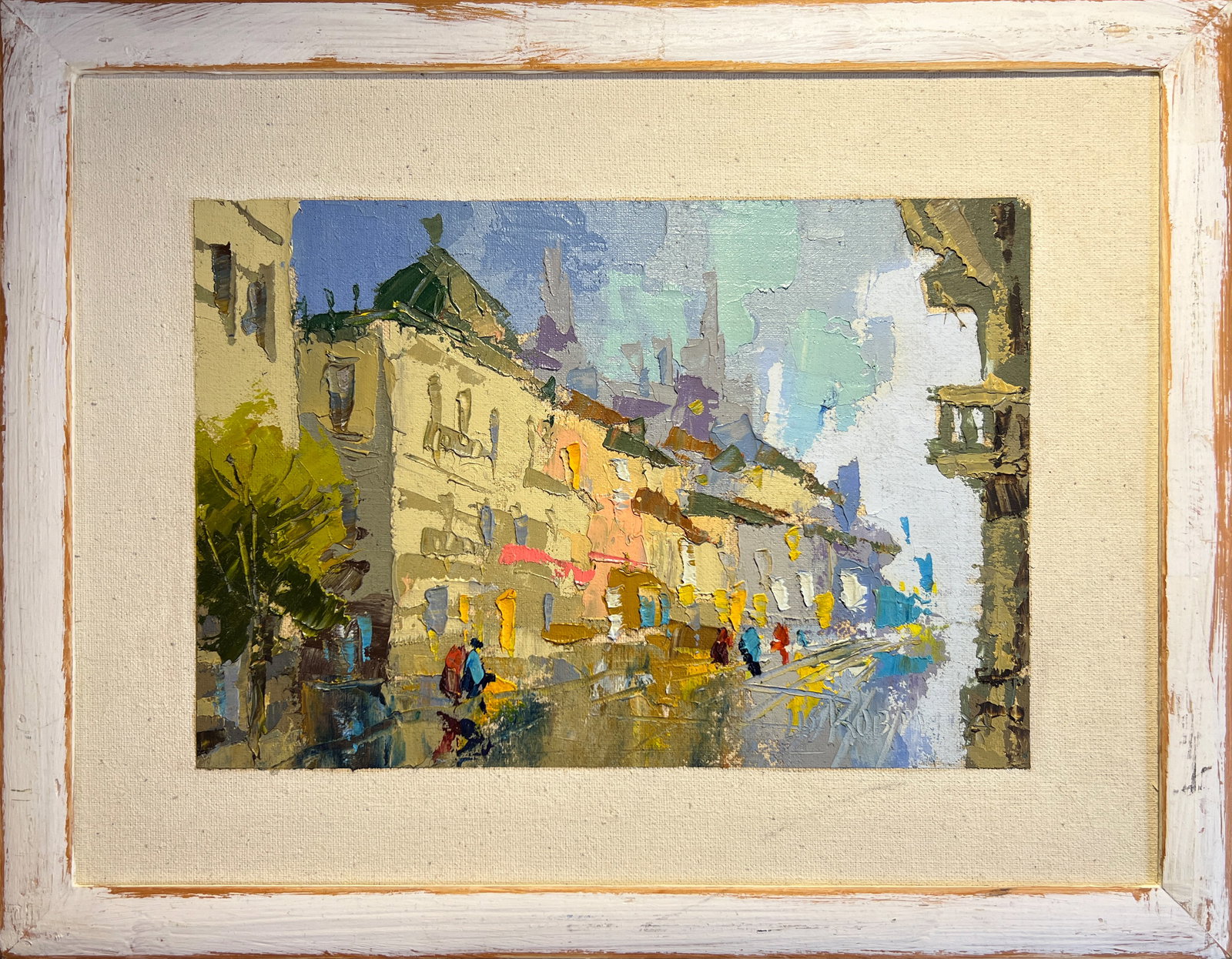 Oil painting with frame After the rain K. Leonid: Title: Oil painting with frame After the rain K. Leonid Description: 188KK Painter: K. Leonid Size: 30x40 cm/ 11.81x15.74 inches Components: oil, canvas, fiberboard Original painting 