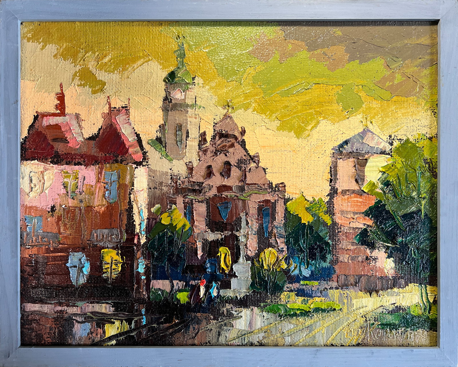Oil painting with frame Lviv, Bernardine Monastery K. Leonid: Title: Oil painting with frame Lviv, Bernardine Monastery K. Leonid Description: 206KK Painter: K. Leonid Size: 35x45 cm/ 13.77x17.71 inches Components: oil, canvas Original painting 