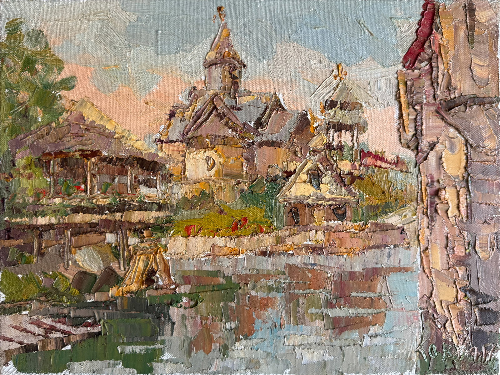 Oil painting with frame Serbian Republic, ethnic village K. Leonid: Title: Oil painting with frame Serbian Republic, ethnic village K. Leonid Description: 215KK Painter: K. Leonid Size: 30x40 cm/ 11.81x15.74 inches Components: oil, canvas Original painting 