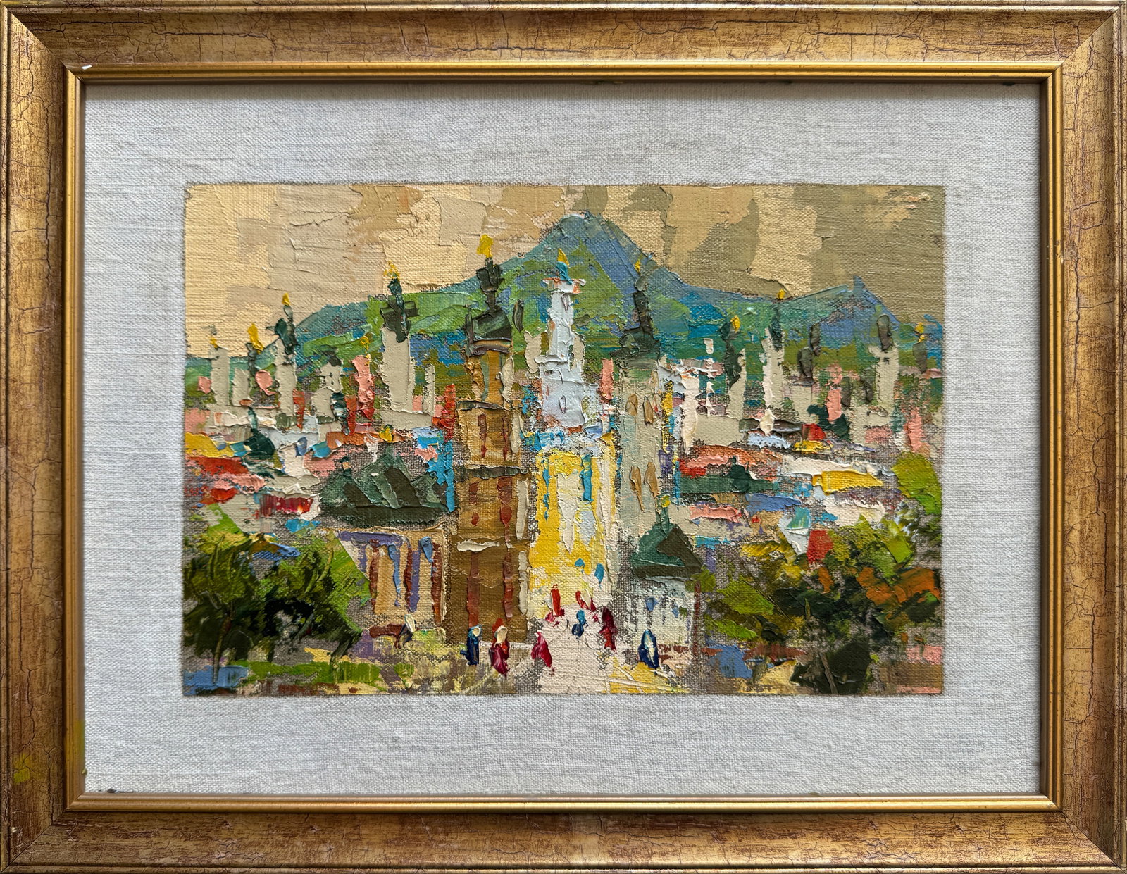 Oil painting with frame Lviv K. Leonid: Title: Oil painting with frame Lviv K. Leonid Description: 251KK Painter: K. Leonid Size: 30x40 cm/ 11.81x15.74 inches Components: oil, canvas, fiberboard Original painting CONDITION: exellent