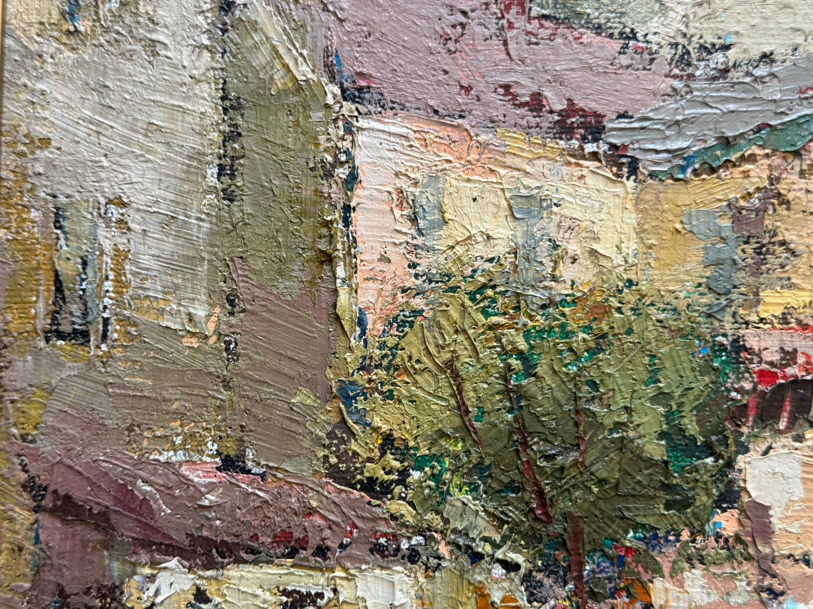 Oil painting with frame City yard K. Leonid - 10