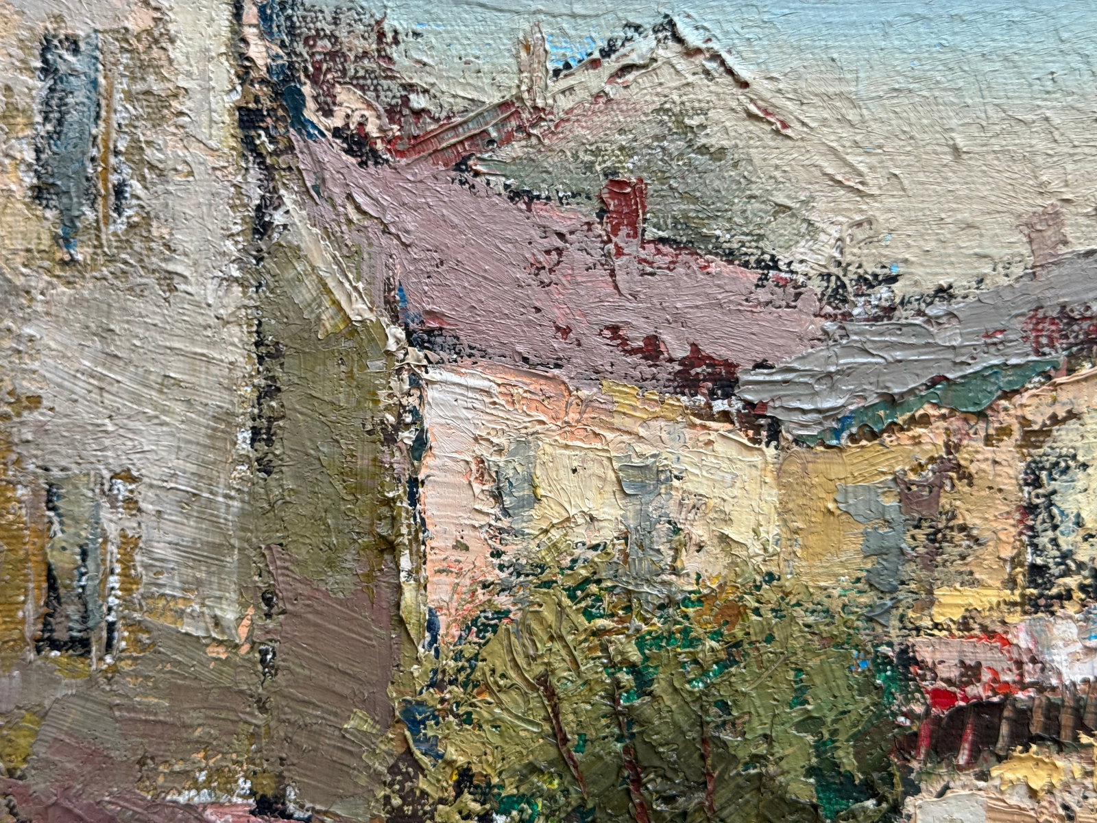 Oil painting with frame City yard K. Leonid - 3