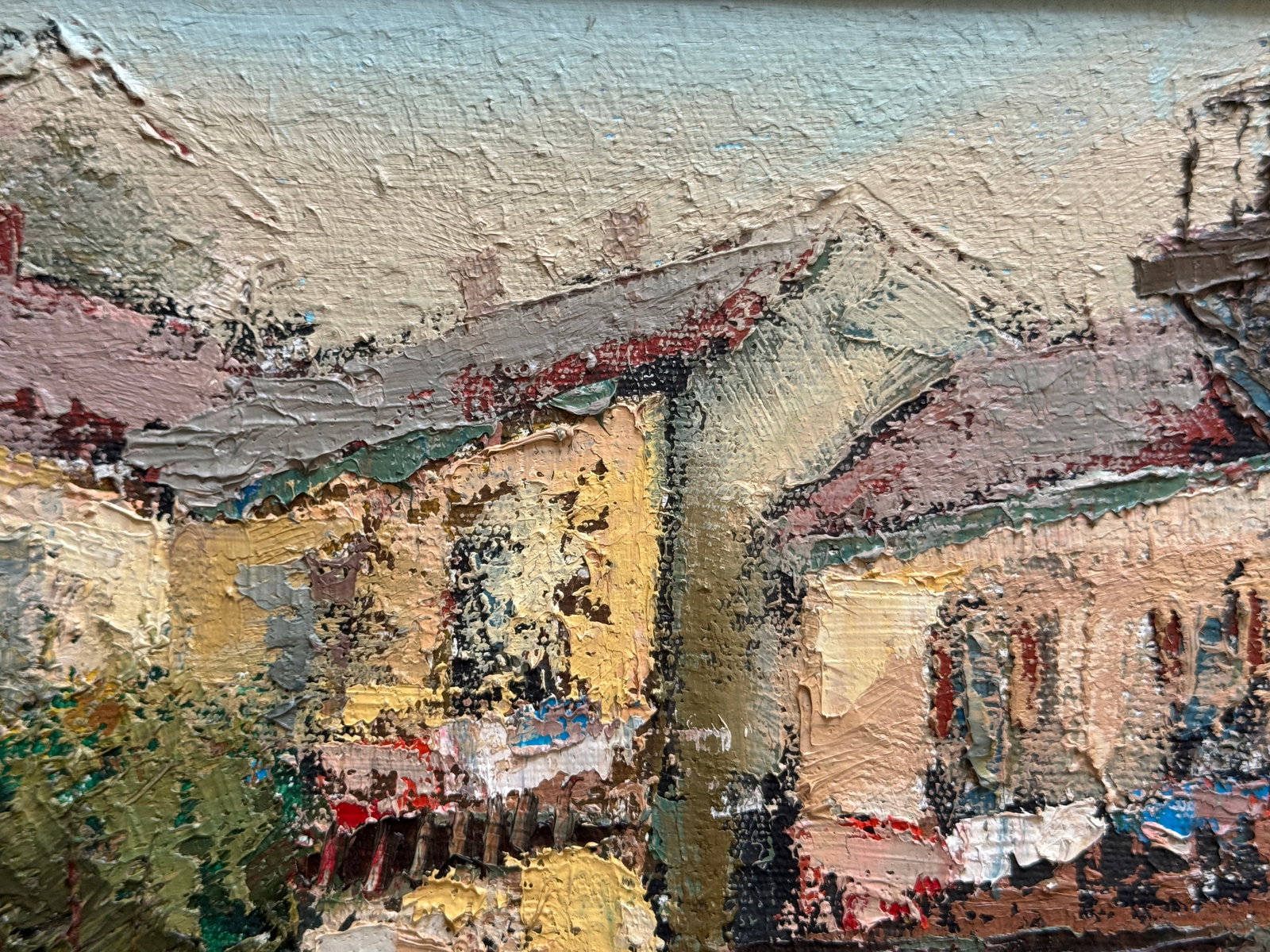 Oil painting with frame City yard K. Leonid - 4