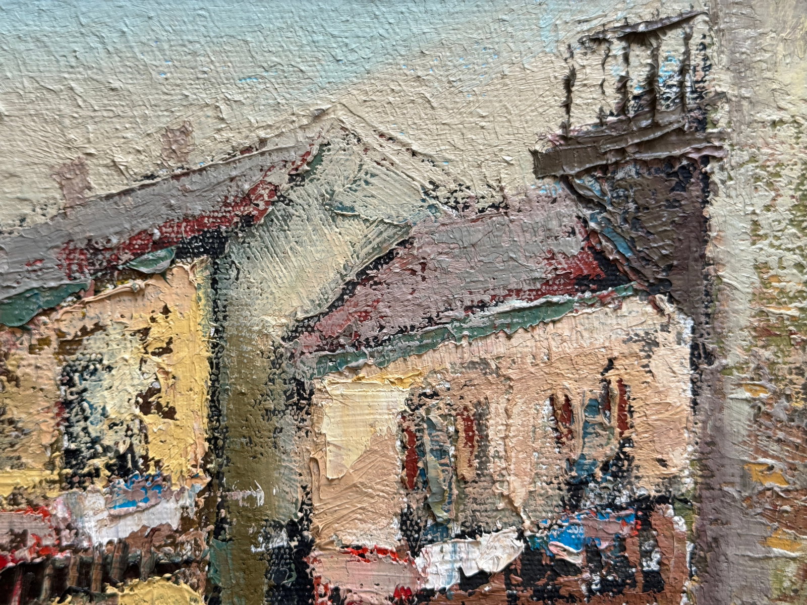 Oil painting with frame City yard K. Leonid - 5