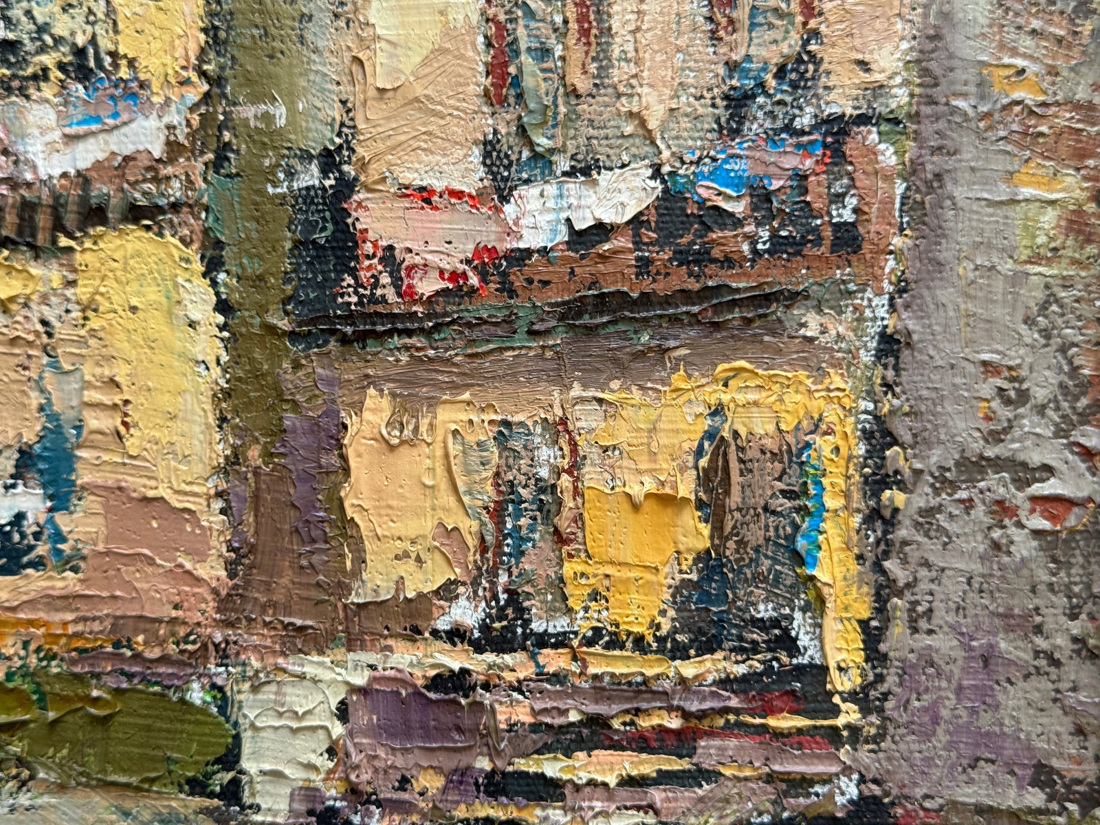 Oil painting with frame City yard K. Leonid - 6