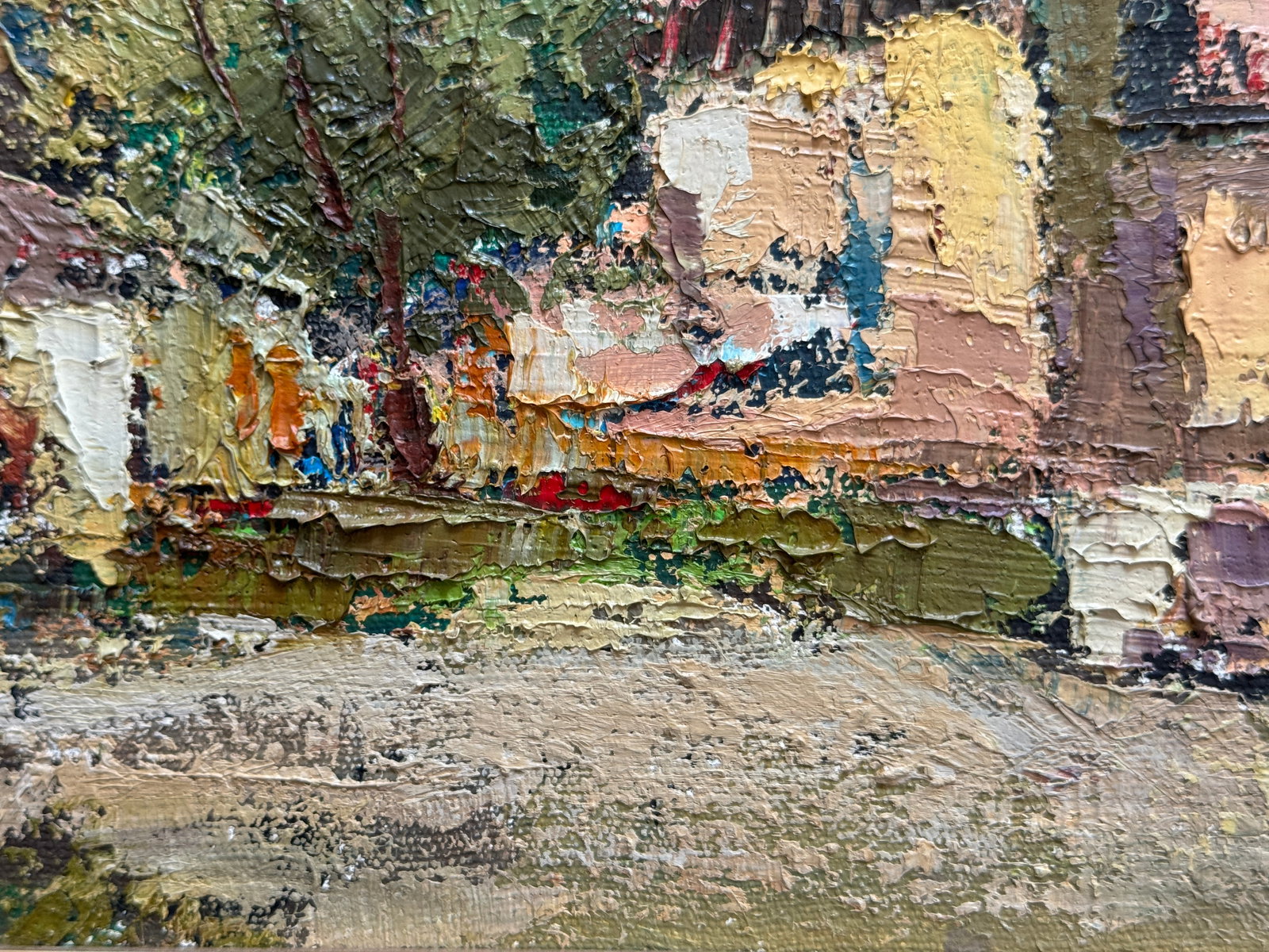 Oil painting with frame City yard K. Leonid - 8