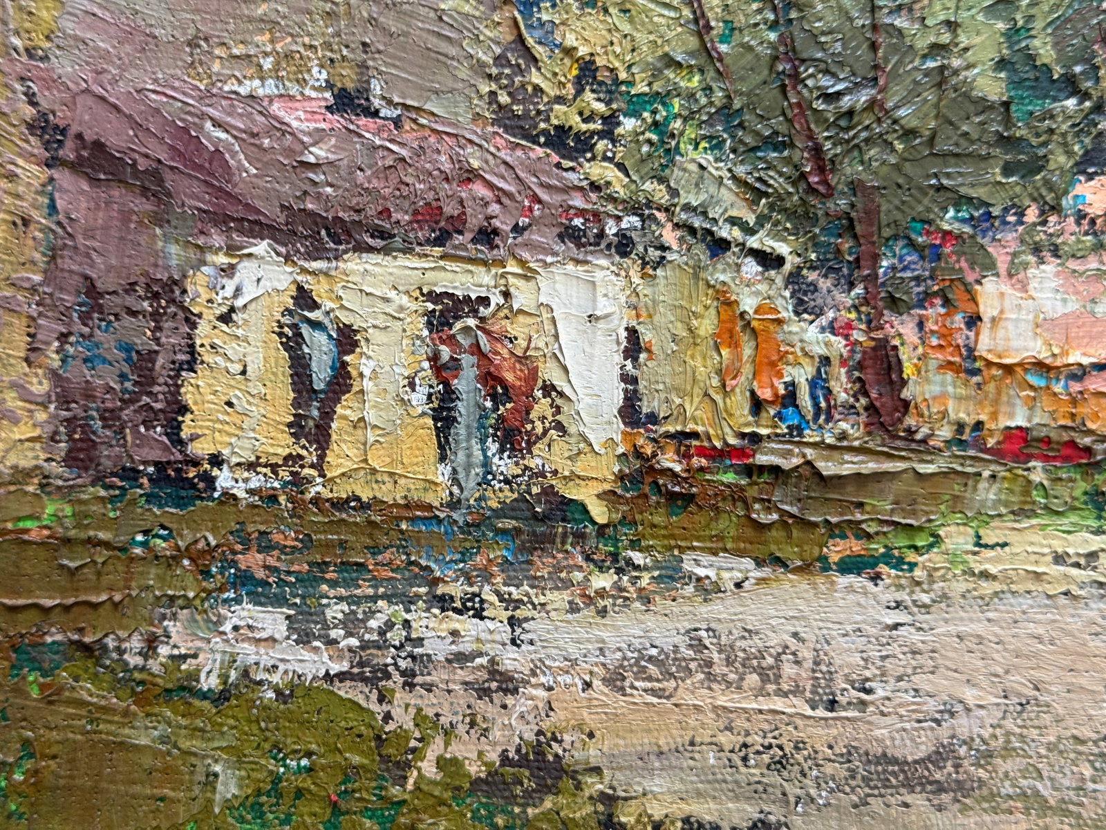 Oil painting with frame City yard K. Leonid - 9