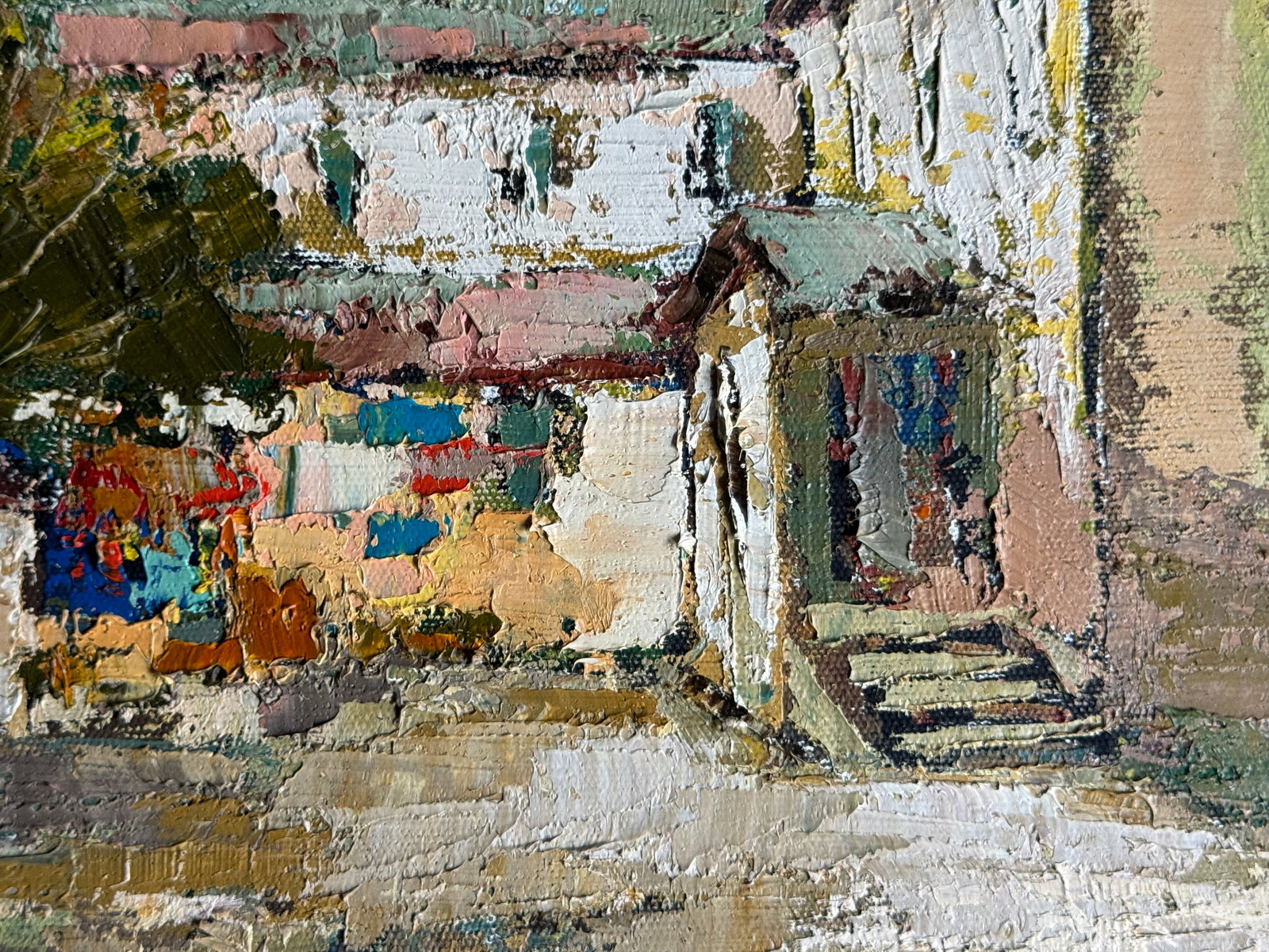 Oil painting with frame courtyard K. Leonid - 4