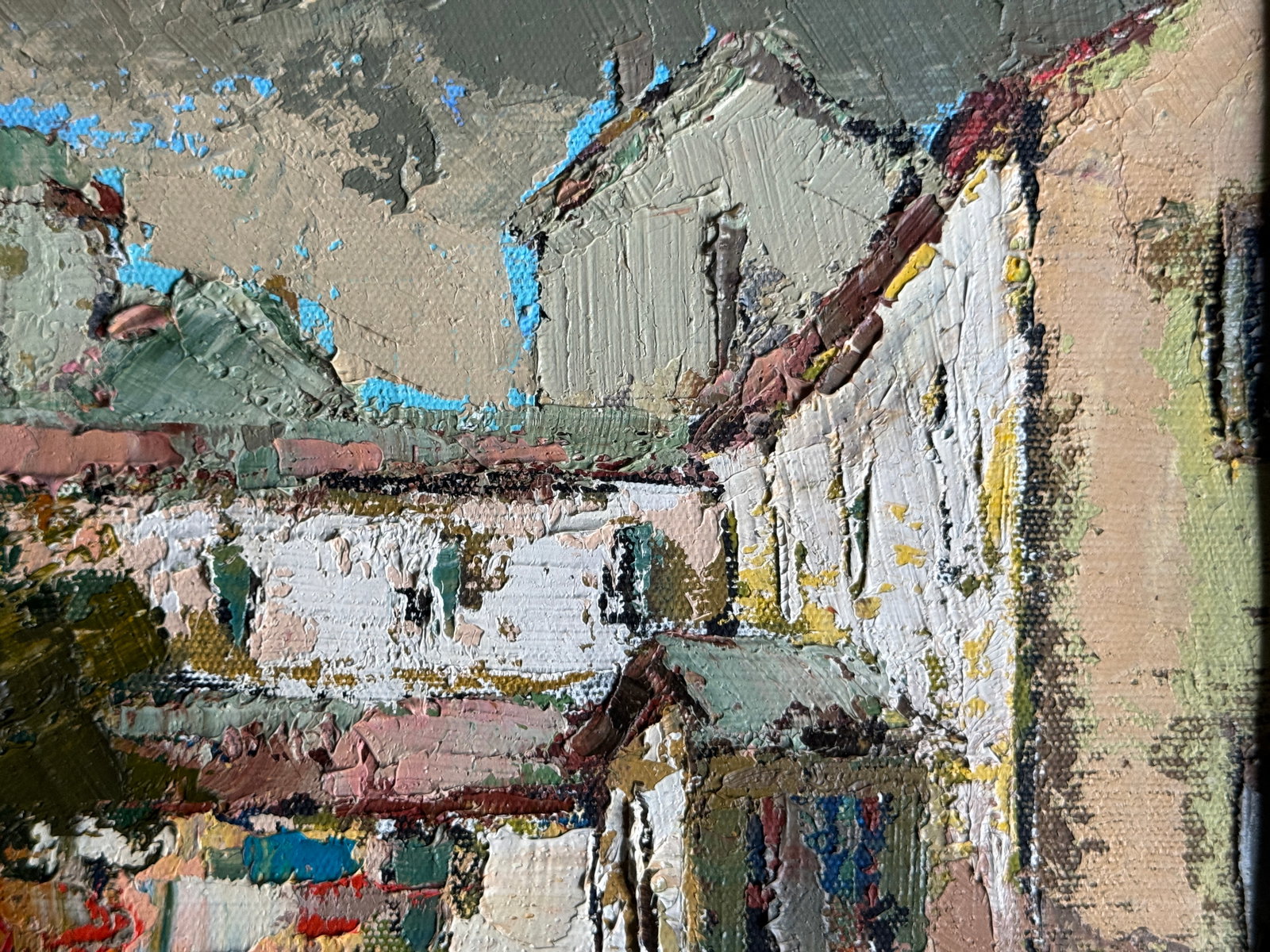 Oil painting with frame courtyard K. Leonid - 5