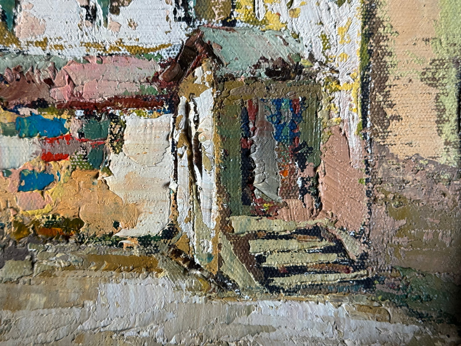 Oil painting with frame courtyard K. Leonid - 7