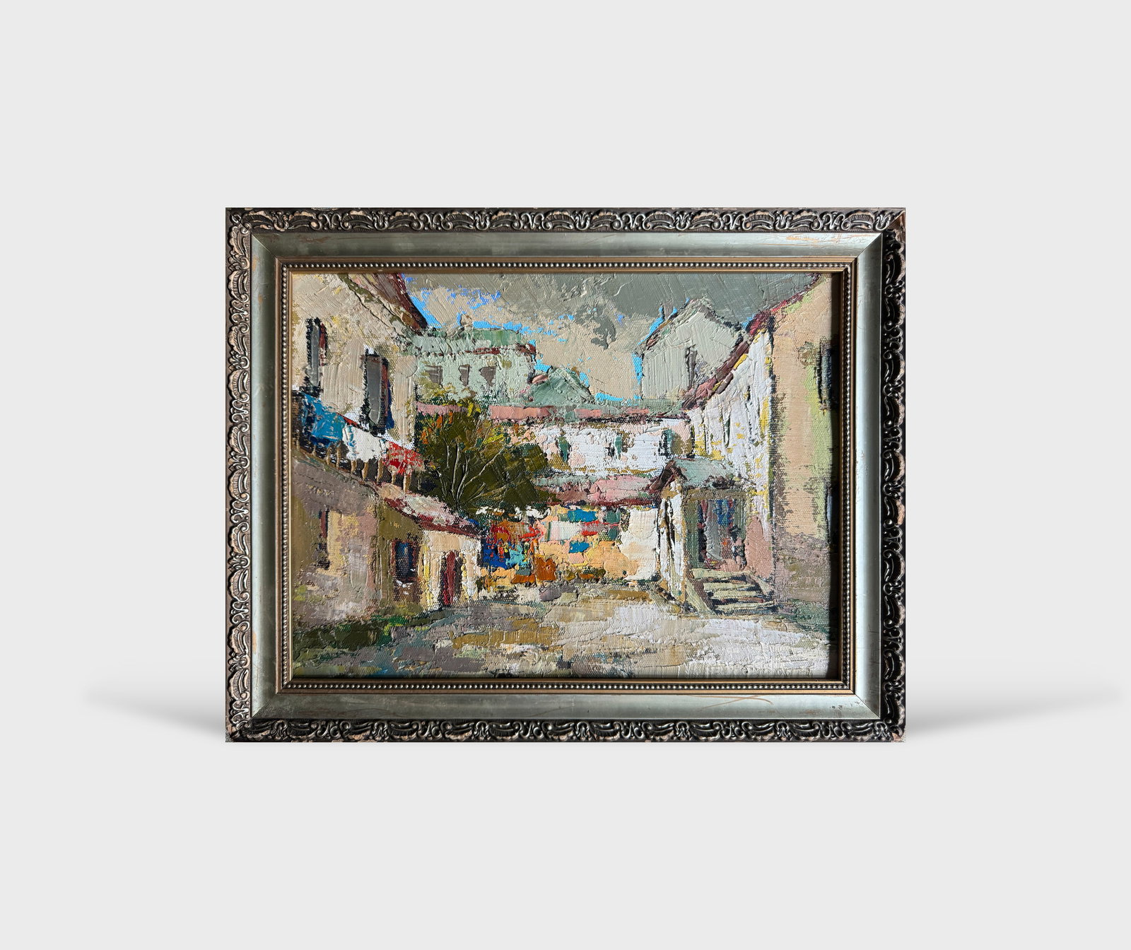 Oil painting with frame courtyard K. Leonid - 9