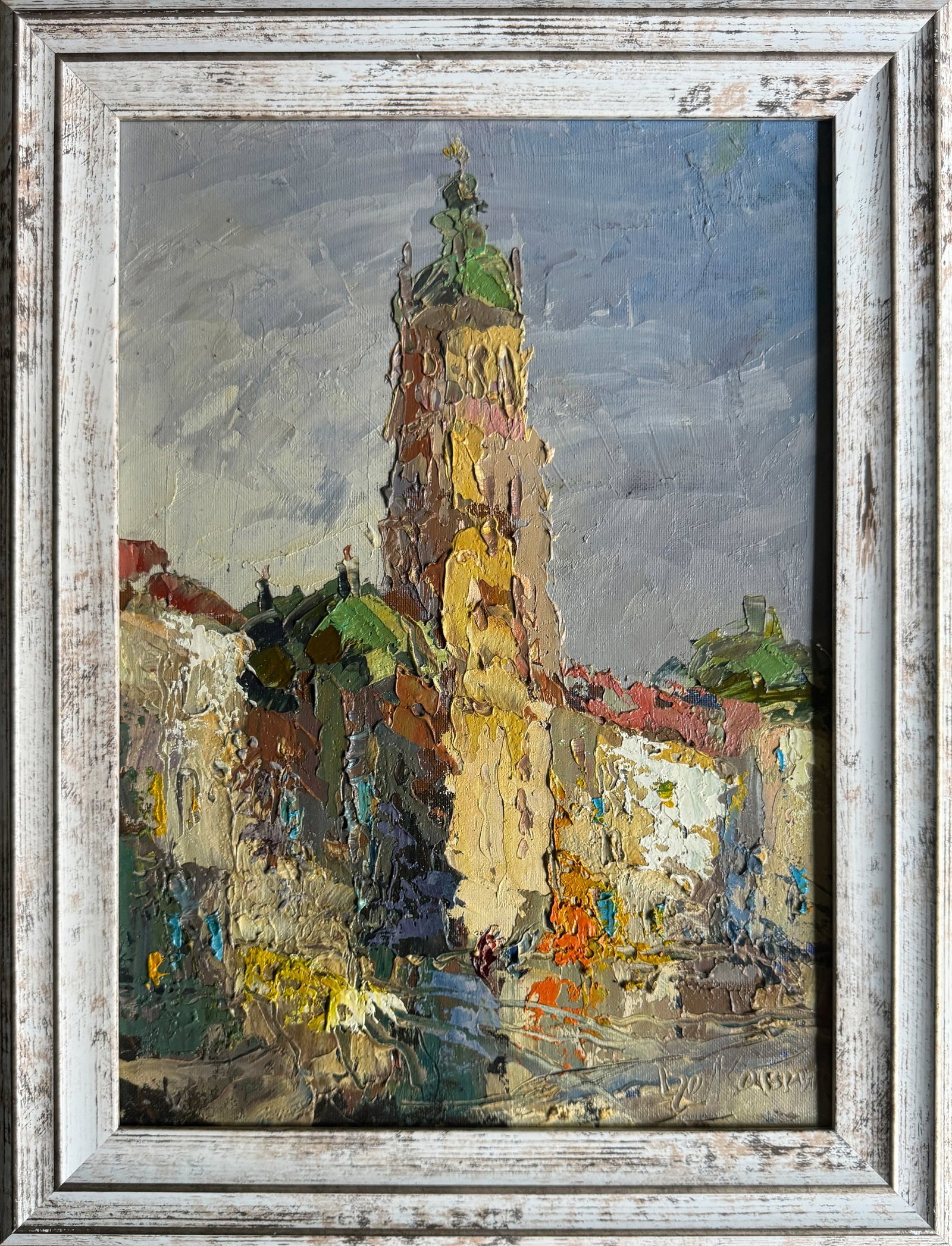 Oil painting with frame Church of the Assumption of the Blessed Virgin Mary (Lviv) park K. Leonid: Title: Oil painting with frame Church of the Assumption of the Blessed Virgin Mary (Lviv) park K. Leonid Description: 324KK Painter: K. Leonid Size: 40x30 cm/ 15.74x11.81 inches Components: oil,