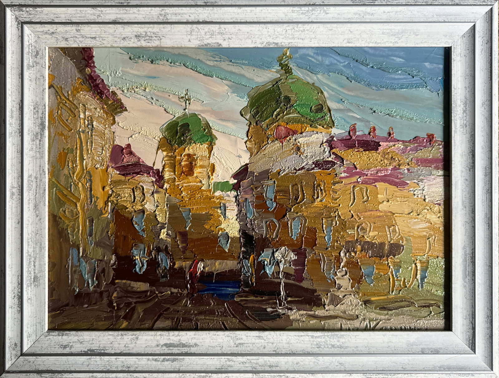 Oil painting with frame Lviv Market Square K. Leonid: Title: Oil painting with frame Lviv Market Square K. Leonid Description: 329KK Painter: K. Leonid Size: 29x40 cm/ 11.41x15.74 inches Components: oil, cardboard Original painting CONDITION: