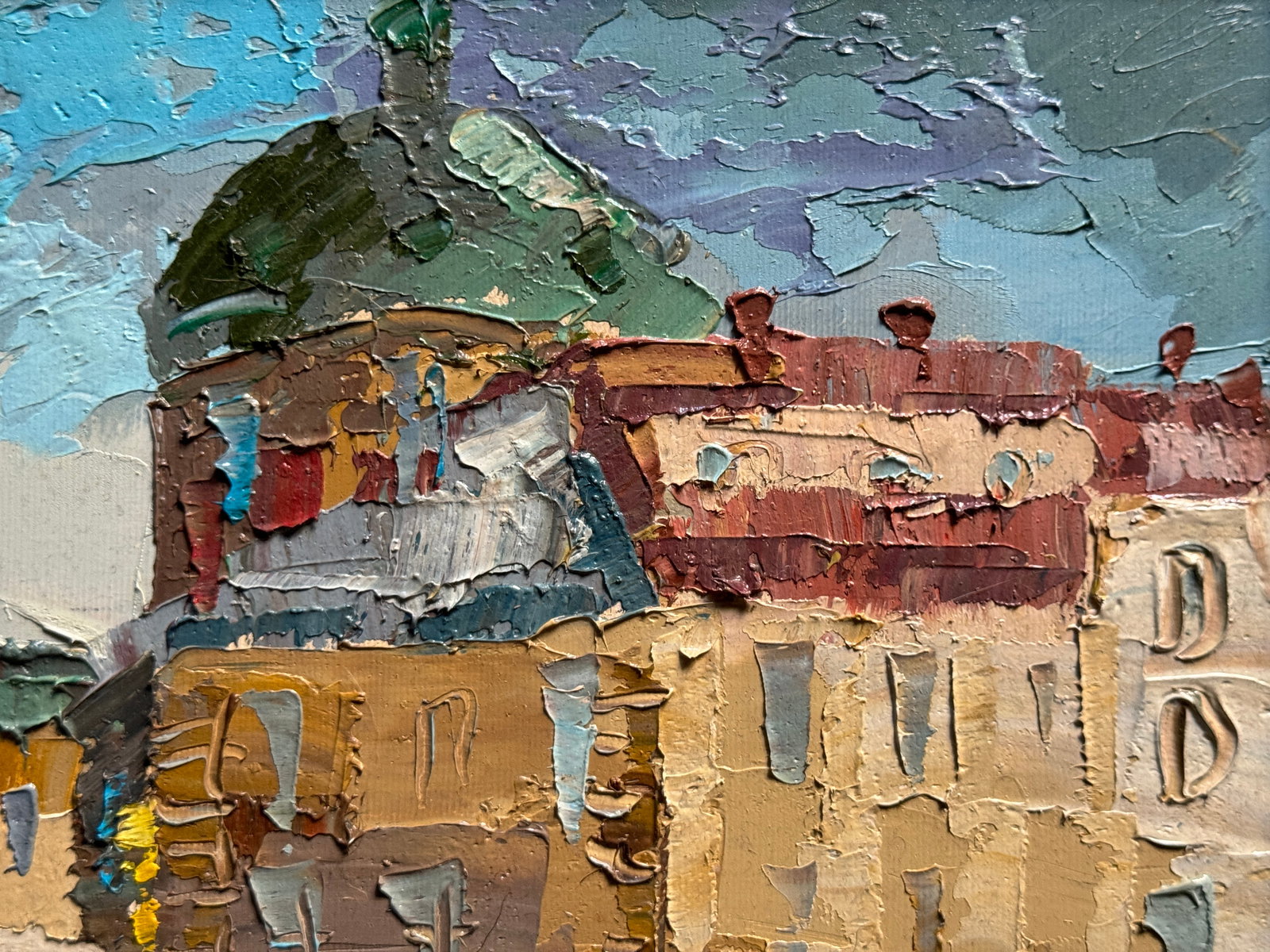 Oil painting with frame Lviv, market square K. Leonid - 5