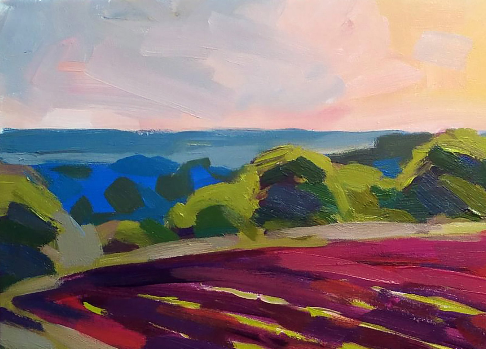 Acrylic painting Warm evening in the field Serhii Kachyn - 2