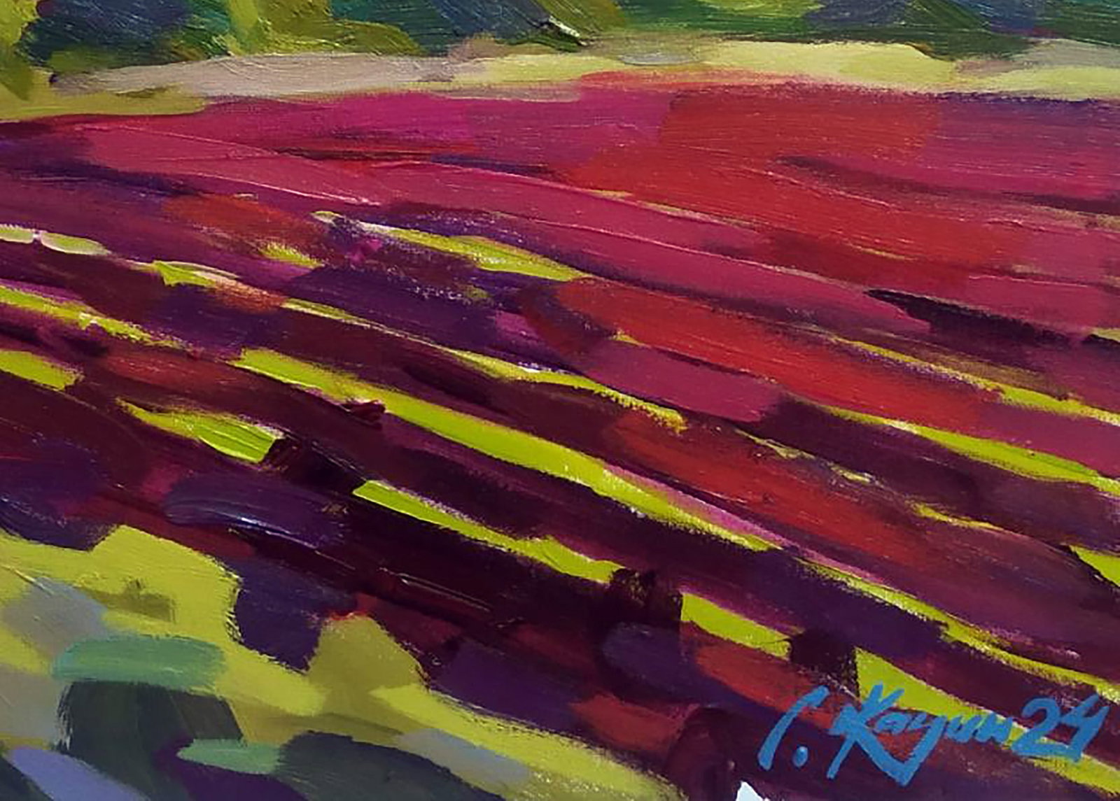 Acrylic painting Warm evening in the field Serhii Kachyn - 5