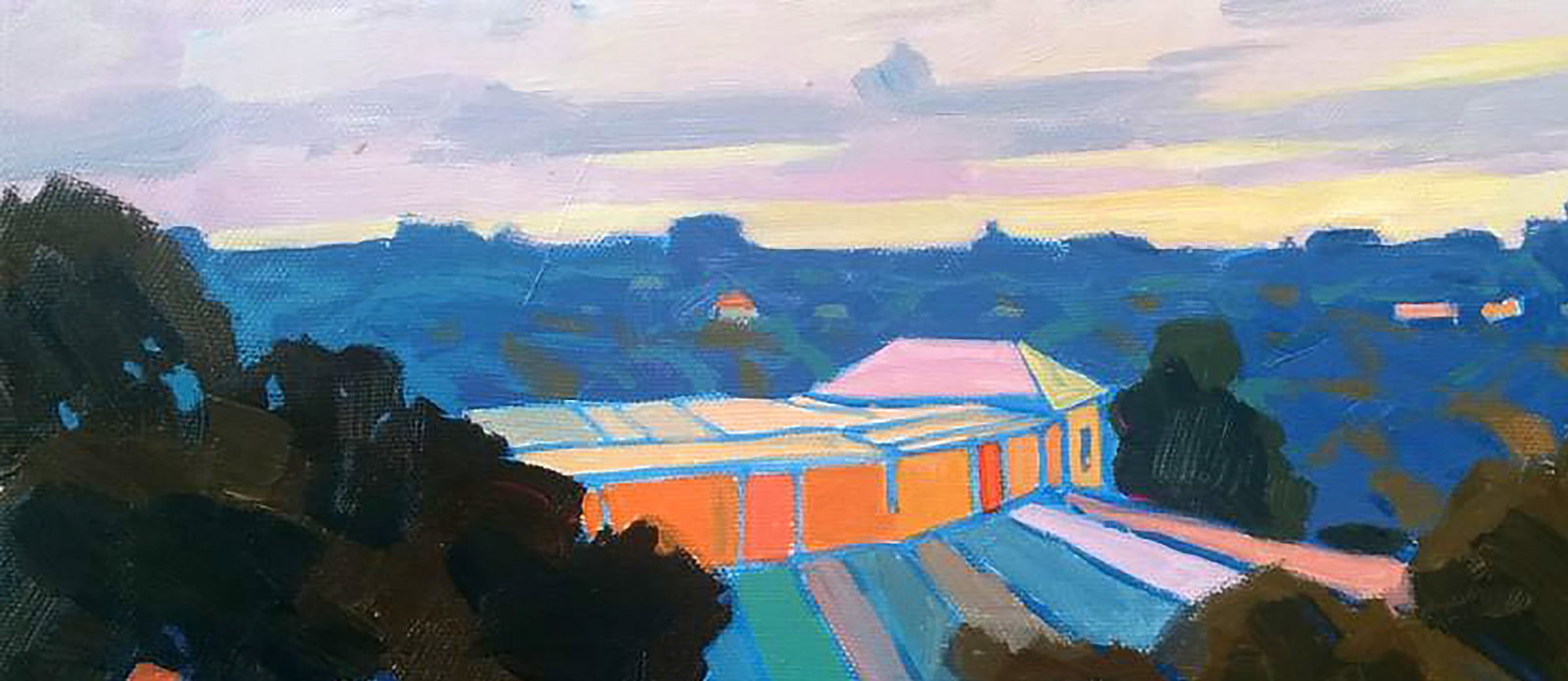 Acrylic painting Quiet evening in the city Serhii Kachyn - 2