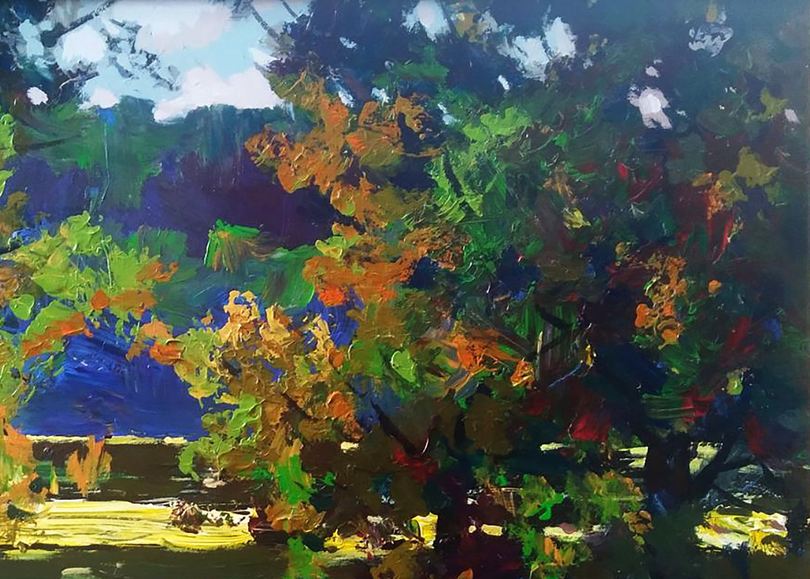 Acrylic painting By the river Serhii Kachyn - 3