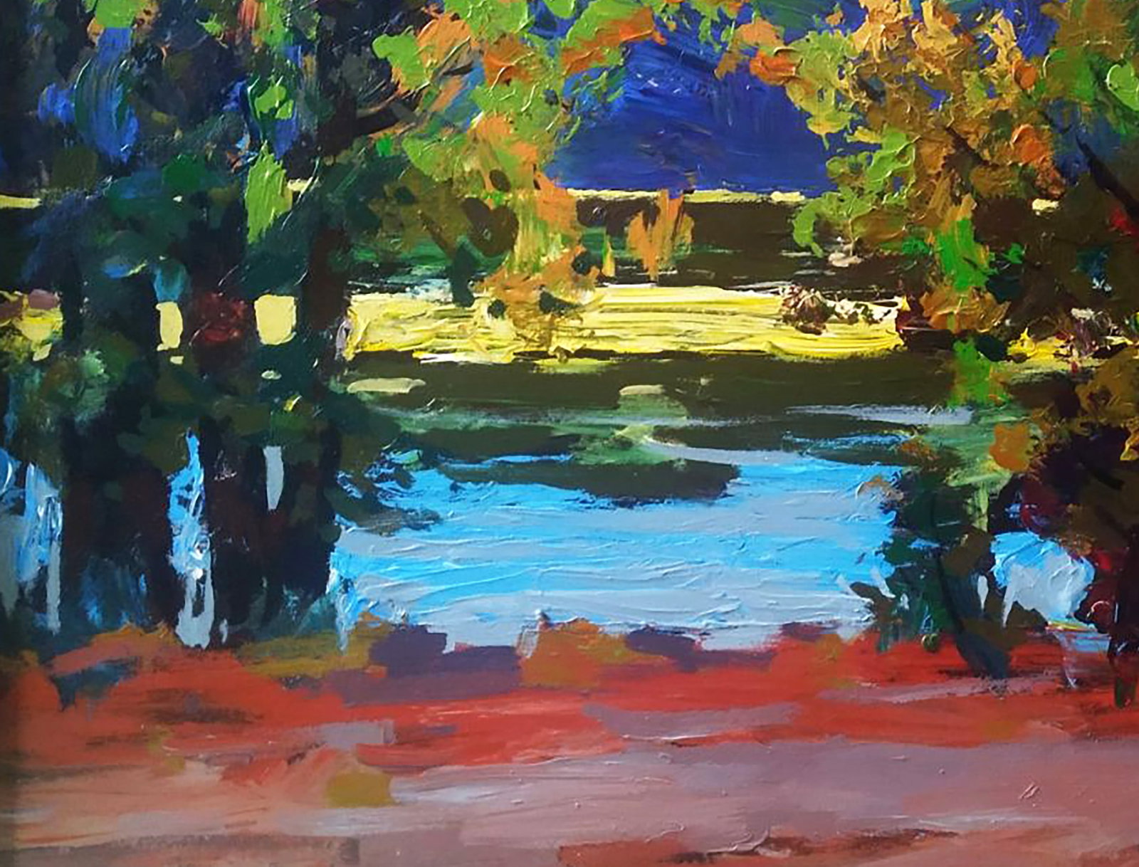 Acrylic painting By the river Serhii Kachyn - 4