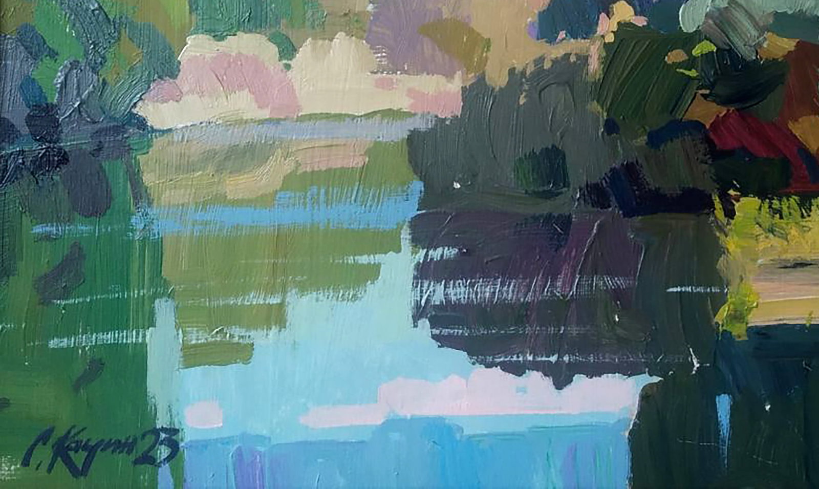 Acrylic painting Far from the city Serhii Kachyn - 4