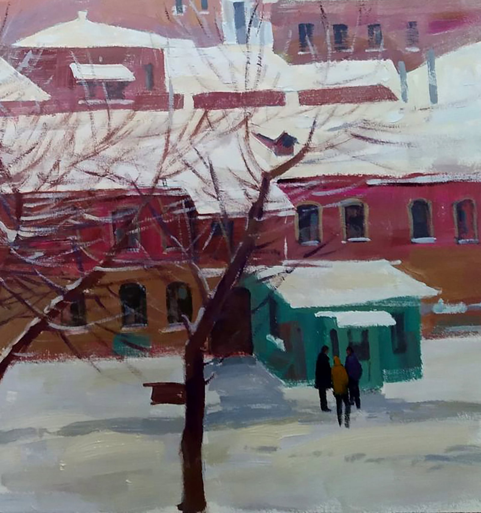 Acrylic painting Winter day in the city Serhii Kachyn - 5
