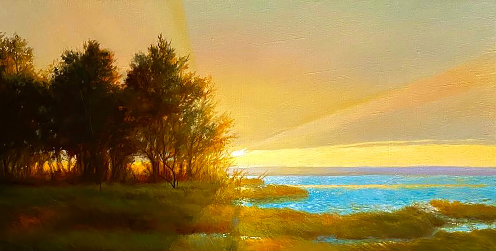 Oil painting Evening landscape Kateryna Bukuros - 3